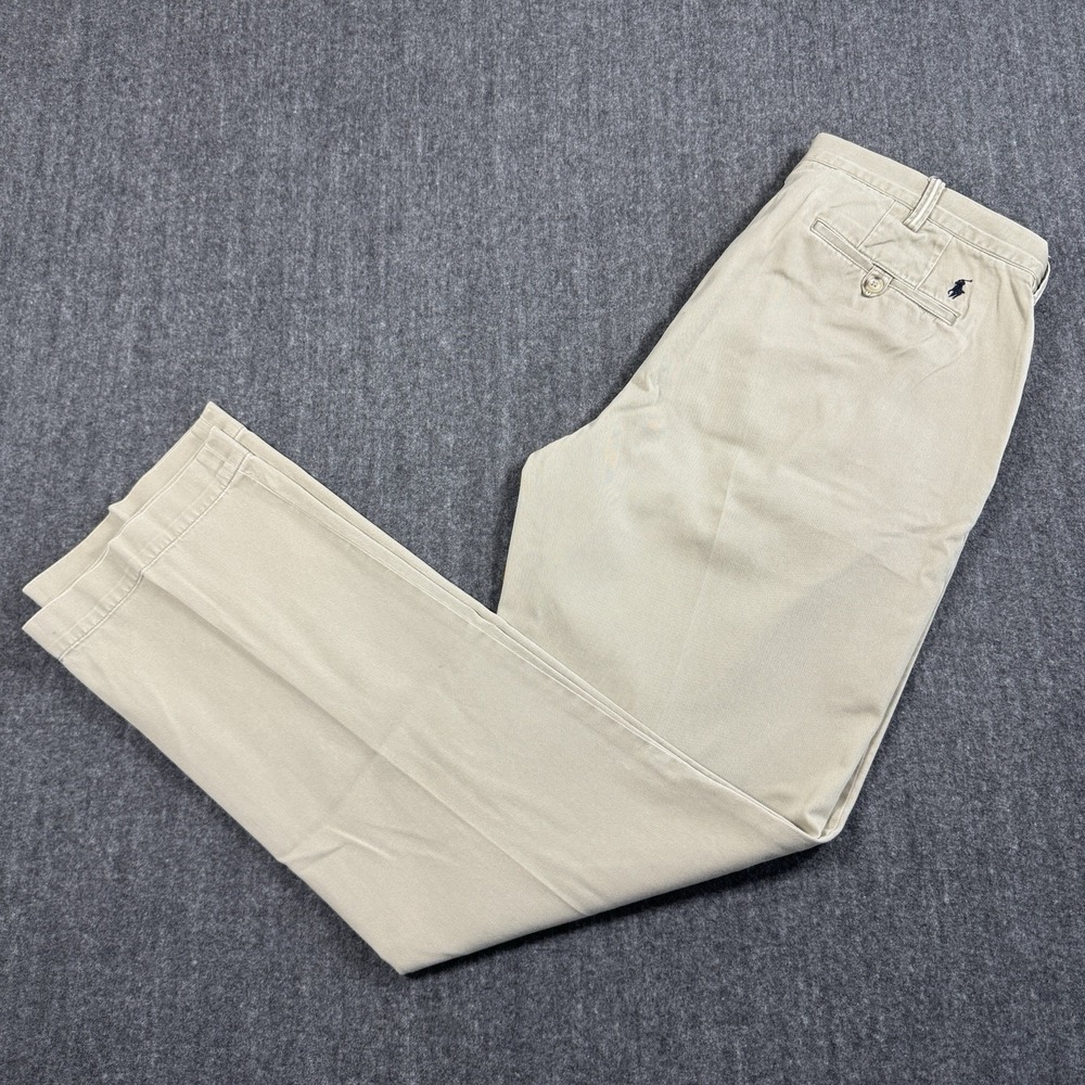 Polo Ralph Lauren The Polo Chino Pants Mens 36x34 Classic Fit Khaki Cotton